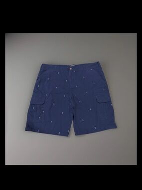 G.H. Bass & Co. Anchor Blue Summer Beach Cargo Shorts Mens Size 40 x 11 1/2 NWT